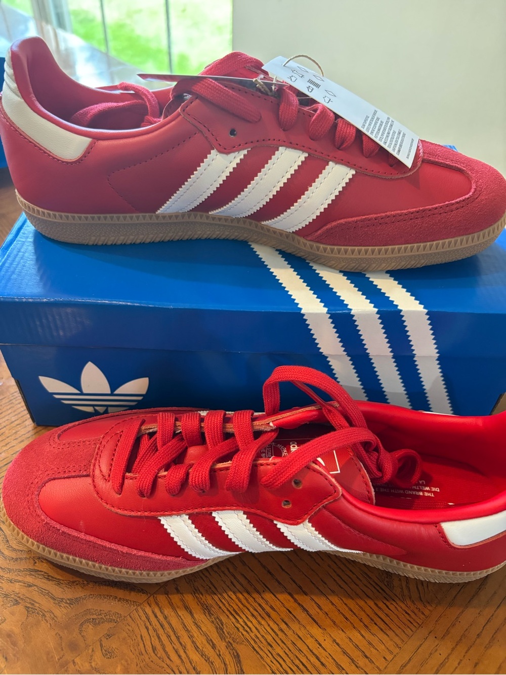 Adidas Samba Better Scarlet/White/Gold with gum buttom sole 7.5 Women NIB! - Picture 4 of 6